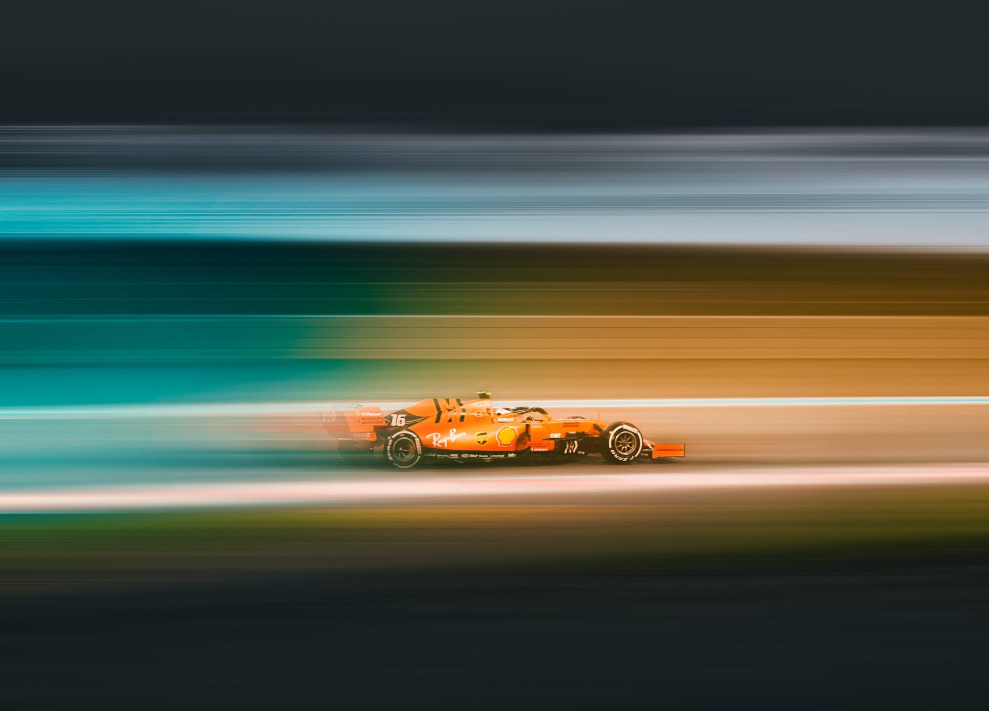 Shell Sponsor Formula 1 Car - Motion Blur